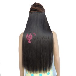 Extensie de par cu 5 Clips On delux dubla dreapta de 60 cm, Saten Inchis 5L4